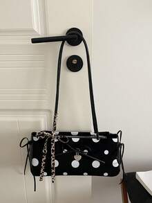 Niche Design Polka Dot Underarm Bag Korean Style Fresh Versatile Sweet Shoulder Bag Premium Handbag For Women - Black - View 10