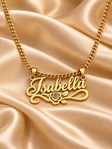 [ZzAi Custom]Personalized Custom Necklace, Daily Wear Necklace, 18K Gold Stainless Steel Custom Jewelry, Hot-Selling Custom Text, Name, Christmas Gift - Multicolor - View 13