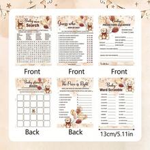 Bộ trò chơi tắm gấu 61 món, 6 trò chơi - in hai mặt, mỗi trò 20 thẻ, bao gồm Bingo tắm, Sắp xếp từ, Tìm từ, Dự đoán và Gợi ý, Giá cả, Gấu là, kèm thẻ đáp án - nhiều màu - Xem 5