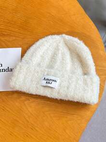 Mũ len beanie nam mềm lông xù, mũ mùa đông gập vành giữ ấm, mũ ôm co giãn phong cách thường ngày màu trung tính - Mũ đan - Xem 9