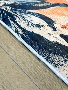 Pinkie Home - 1pc Modern Floral Print Living Room Rug Area Rug/Carpet/Bath Mat, Suitable For Bathroom, Kitchen, Entryway, Hallway, Bedside, Living Room, Bedroom, Machine Washable Rug, Home Decor - Dusty Blue - View 6