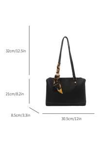 New Luxury High-End Pattern Versatile Women's Shoulder Bag Tote - Black - View 3