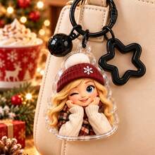 Custom Cartoon Portrait Keychain, Personalized Photo Key Chain, Cute Star Bag Charm, Customized Picture Keychains, Customizable Christmas Gift - Multicolor - View 5