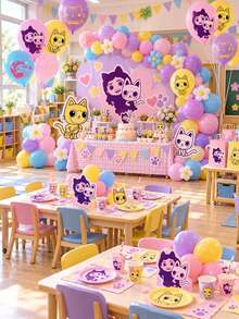 MASSDI Balon Lateks Bertema, Berwarna-warni dengan Gambar Karakter Gabby dan Cat, Sempurna untuk Pesta Ulang Tahun, Perayaan Hari Raya, Acara Bertema, Dekorasi Perjalanan Liburan, Latar Belakang Foto, dan Suvenir Pesta. - Balon lateks - View 7