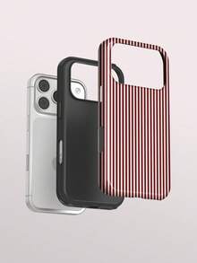KOOLIFE Aesthetic Striped Pattern, Romantic French Style Phone Case, Compatible With IPhone 18 Pro Max, 17 Pro Max, 16 Pro Max, 15 Pro Max, 14, 13, 12, 11 - Red and White Pinstripe - View 4