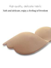 1pc Women's Khaki Self-Adhesive Invisible Seamless Push-Up Bra Pads, Suitable For Wedding Photography - Multicolor - View 6
