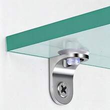 10pcs Zinc Alloy Solid Bookshelf Brackets With Card Holder, Fixed Wall-Mounted Brackets, Furniture Partition Support, Round Corner Extra Thick Bookshelf Cabinet Shelf Fixing Support Pins, Silver, Multiple Styles Available - A - View 3