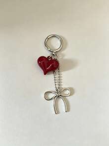 Heart Bow Keychain Cute Style Bag Charm Pendant Daily Versatile Bag Accessory Gift For Girls - Multicolor - View 8