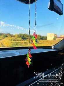 Butterfly Tassel Car Rearview Mirror Hanging Ornament, Boho Rainbow Butterfly Pendant, Auto Interior Decor Accessory, Gift For Car Lover - Various - View 6