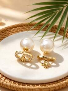 Pearl Bee Earrings Niche Design Luxury High-End Sweet Gentle Commuter Earrings For Women - Pearl Earrings - View 5