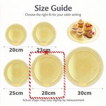 8pcs Gold Round Lace Paper Placemats, Cardboard Cake Base, Dessert Plates Cupcake Boards, Decorative Table Mats, For Wedding Birthday Party Bridal Holiday Christmas Dessert Table Setting - Gold - View 14