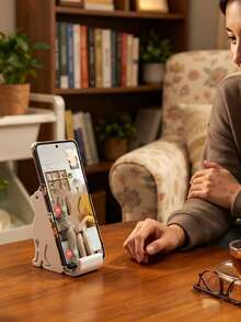 Creative Sitting Cat Phone Stand - Cute Kitten Desktop Base,Multi-Scenario Mobile Phone Holder, Lazy Binge-Watching Phone Support, Home Office Tabletop Decor,It Makes A Great Gift For Birthdays Or Holidays. - Multicolor - View 4