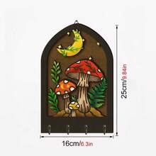 1pc 2D Flat Bohemian Style Wooden Key Hook Rack Home Decor Key Holder - Multicolor - View 13