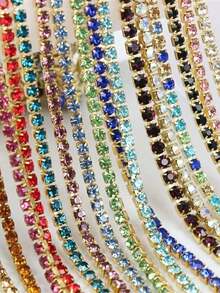 1 Yard Bright 2.5mm Crystal Claw Chain For DIY Jewelry Making - Multicolor - View 1