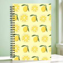 Lemon Warm Yellow Watercolor Spiral Notebook - "Fresh Start Every Day", Yellow Lemon Ribbon Green Tree Fresh Design, Smooth Writing Paper, A5 Perfect For Planning & Journaling, Ideal Gift For Friends - One Book (50 Pages, 100 Pages) - View 5