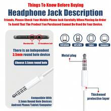 White 3.5MM Semi-In-Ear Wired Headphones, Built-In Microphone, High-Definition Calls, Compatible With Mobile Phones, /Hua Wei//, Other Android Mobile Phones, Tablet Computers, Game Consoles And Other 3.5mm Interface Devices - View 3