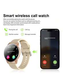 AZRTL Nuevo Reloj Inteligente Deportivo Unisex, Llamadas Inalámbricas y Notificación de Mensajes, Podómetro, Calorías, Seguimiento de Distancia, Modo Multideporte, Control de Música, Cámara Remota, Recordatorio de Alarma, Body de Metal y Correa de Silicona, Reloj Inteligente Multifunción con Carga USB, Regalo de Vacaciones - Ver 8