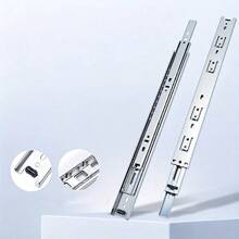 4pcs 35mm Wide Silver Drawer Slides, Full Extension Quiet Soft-Close Design, Heavy-Duty Metal Structure, 10/12/14/16/20 Inch Length Options, Suitable For Cabinets, Dressers, Office Desks Furniture Installation, Smooth Operation, Durable - A - View 7