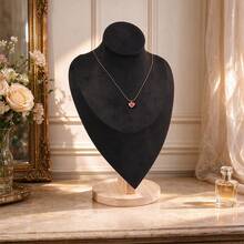 1pc French Luxury Vintage Solid Wood Portrait Neck Necklace Display Stand, Jewelry Counter Display Prop, Jewelry Rack - Multicolor - View 8