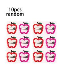 10pcs Girls Christmas Apple Hair Clips, Christmas Eve Hair Accessories, Suitable For Daily Wear - Multicolor - View 6