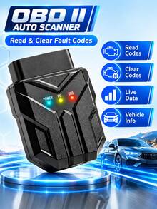 2026 Latest Wireless OBD2 Scanner | Full System Scan, Emissions Test, Real-Time Data Analysis, Compatible With Android & IOS, Battery-Free OBD-II Diagnostic Tool For Most Vehicles - Black - View 2