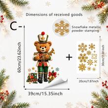 1/3pcs Christmas Teddy Bear Nutcracker Window Sticker, Double-Sided PVC Electrostatic Adsorption Glass Sticker, Suitable For Homes, Shops, And Shop Window Displays. - Multicolor - View 11