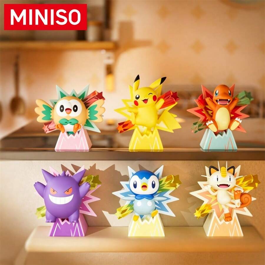 MINISO Pokemon 3D Fridge Magnet Character Figure, Random 1 Style Sent, Comic Burst Fridge & Locker Decor For Kitchen And Home, Birthday Christmas Gift - Random One - View 1
