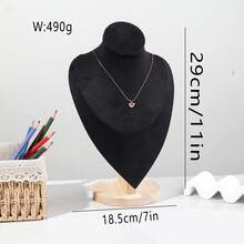 1pc French Luxury Vintage Solid Wood Portrait Neck Necklace Display Stand, Jewelry Counter Display Prop, Jewelry Rack - Multicolor - View 11