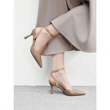 Women Heeled Sandals - Apricot - View 2