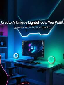 1pc Rechargeable Touch Night Light, Dimmable Touch Desk Lamp, Portable Ring Light For Bedroom, Rechargeable Bedside Lamp, Suitable For Bedroom, Nursery, Hallway, Living Room And More - Multicolor - View 9