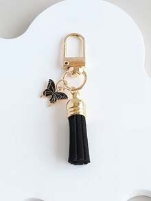 Set Of 6 Cute Butterfly Pendant Tassel Keychains/Bag Charms For Women – Metal And Tassel Materials – Suitable For Decorating Bags And Keys - Multicolor - View 4