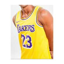 Nike LA Lakers Icon Basketball Jersey / Yellow / Lebron James / RRP £95 - Yellow - View 2