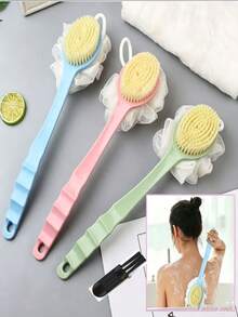 1pc Extra Long Handle Exfoliating Shower Brush, Suitable For Back Massage, Shower Exfoliating Brush, Soft Bristle Brush Head, Non-Slip Handle, Especially Suitable For Hard-To-Reach Areas, Home Essential, Bathroom Decor - Multiple Specifications - View 10