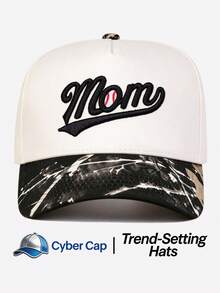 1pc Women's "Mom" Trucker Hat Adjustable Design Stylish Embroidered Five-Panel Cap Perfect For Casual Wear, Parties Travel - Multi-color - View 12