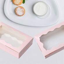 20/10PCS/1PC Cookie Box Pastry 7 X 4.3 X 1.5 Inches Paper Box Baking Food Premium Gift Box Suitable For Desserts, Weddings, Parties, Christmas, Birthdays (Pink) - Multicolor - View 5