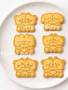 Valentine's Day Animal Biscuit Mold Couple Bear Rabbit Cat Dog Cookie Cutter Fondant Cake Decoration Cutting Mold Baking Tool For Wedding - White - View 2