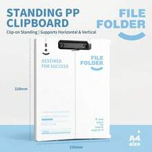 1pc Vertical PP File Folder, Dual-Color Mixed A4 Document Organizer, Multi-Function Clipboard, Suitable For Students And Office, Exam And Meeting Note Organizer - A - View 7