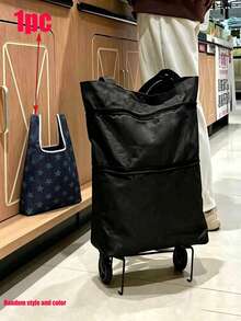 Collapsible Shopping Trolley With Wheels; Foldable Shopping Bags Are Also Available For Purchase. Portable Oxford Cloth Shopping Trolley, Suitable For Home Storage And Transporting Items. - Color - View 12