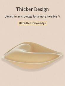 2pcs/Pack Women's Double-Sided Adhesive Push-Up Breast Pads, Lift & Gather Bikini Inserts For Regular Bras, Swimwear And Sports Bras - Apricot - View 6