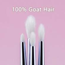 Eyeshadow Brush Set, White Goat Hair, Eyeshadow Brush, Eyeshadow Crease Blending Brush, Makeup Brush, Makeup Tool, Multiple Sizes - Black - View 5