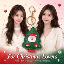1Pc Cute Y2K Christmas Tree Keychain, Aesthetic Kawaii Santa Claus Charm, Coquette PU Leather Pendant For Bags - Multicolor - View 3
