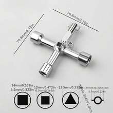 1pc Heavy Duty Zinc Alloy 4-Way Water Pipe Key With Hex Shaft - Industrial Grade Multi-Function Wrench For Water Meters, Coolers, Electrical Control Boxes, Gas Valve Locks And Faucets - Durable Metal Construction, Ergonomic Grip, Precision Engineering, Water Meter Tool, Sturdy Tool Design, High Quality Tool, Plumbing Tool, Cross Wrench, Triangle Wrench, Adjustable Wrench, Adjustable Wrench, Pipe Tool - Wrench - View 8