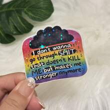 2D Flat Sticker-I Don't Wanna Go Through That Doesn't Kill Me Anymore Sticker Anxiety Overthinking Depression Mental Health Overwhelmed MP3 Player Decal, 2D Flat - one-size - View 9