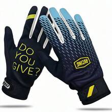 ROXF 1 Pair Letter Print Off-Road Motorcycle Gloves, Unisex Full Finger Touchscreen Motorcycle Gloves, Anti-Slip Protective Gloves, Suitable For Mountain And Off-Road Racing - Blue - View 6