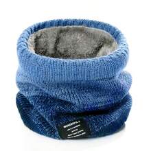 1pc Thick Fleece Lined Knitted Neck Warmer, Autumn/Winter Universal Pullover Scarf, Windproof Neck Guard Warm Face Mask, Cycling Neck Protector Windshield - Multicolor - View 11