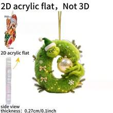 The Grinch 30PCS Flat Green Monster Letter Christmas Tree Decorations Hanging Ornaments Crafts - Multicolor - View 7