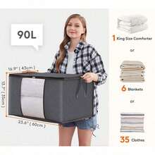 4* Large Anti Dust Clothes Storage Bag Quilt Blanket Storage Sort Home Organizer - View 6