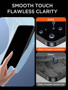 6pcs Privacy Tempered Glass Screen Protector, Anti-Peeping Full Coverage, 9H Hardness, Anti-Scratch, Anti-Collision, Dust-Resistant, Hydrophobic, Fingerprint-Resistant, Smooth Touch, Effectively Protects Screen From Scratches And Daily Impact, Compatible With IPhone Duo/18 Pro Max/18 Pro/18/17e/17 Pro Max/17 Pro/17 Air/17/16 Pro Max/16 Pro/16 Plus/16/15 Pro Max/15 Plus/15 Pro/15/14/13/12/11 Series - Black - View 9