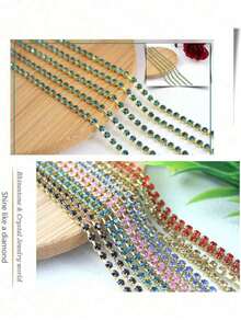 1 Yard Bright 2.5mm Crystal Claw Chain For DIY Jewelry Making - Multicolor - View 4