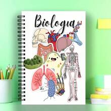 Cuaderno Espiral con Tema de Biología, Diario con Reglas de Universidad, Papel de Alta Calidad, Portátil para Tomar Notas, Estudiar & Escritura Creativa - Ideal para Estudiantes & Profesionales - Un libro (50 páginas, 100 páginas) - Ver 10